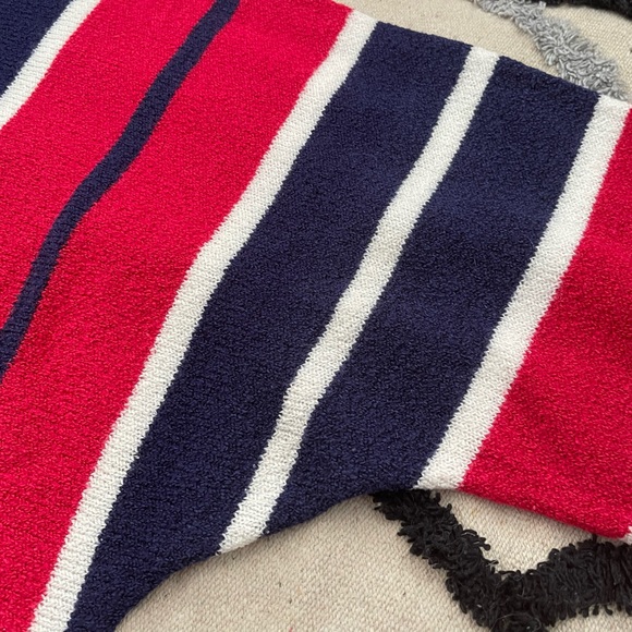 Vintage Sweater Striped Turtleneck Cowl Neck L Red White Blue - Picture 15 of 16
